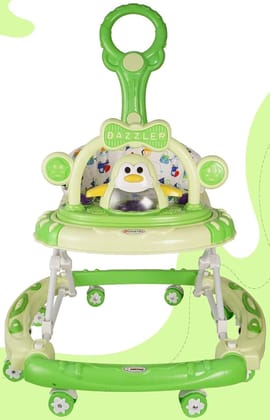 Amardeep Baby Walker Adjustable Height,Rocker,Stopper,Push Handle Bar,Fun Toys and Activities for Babies and Child-Green