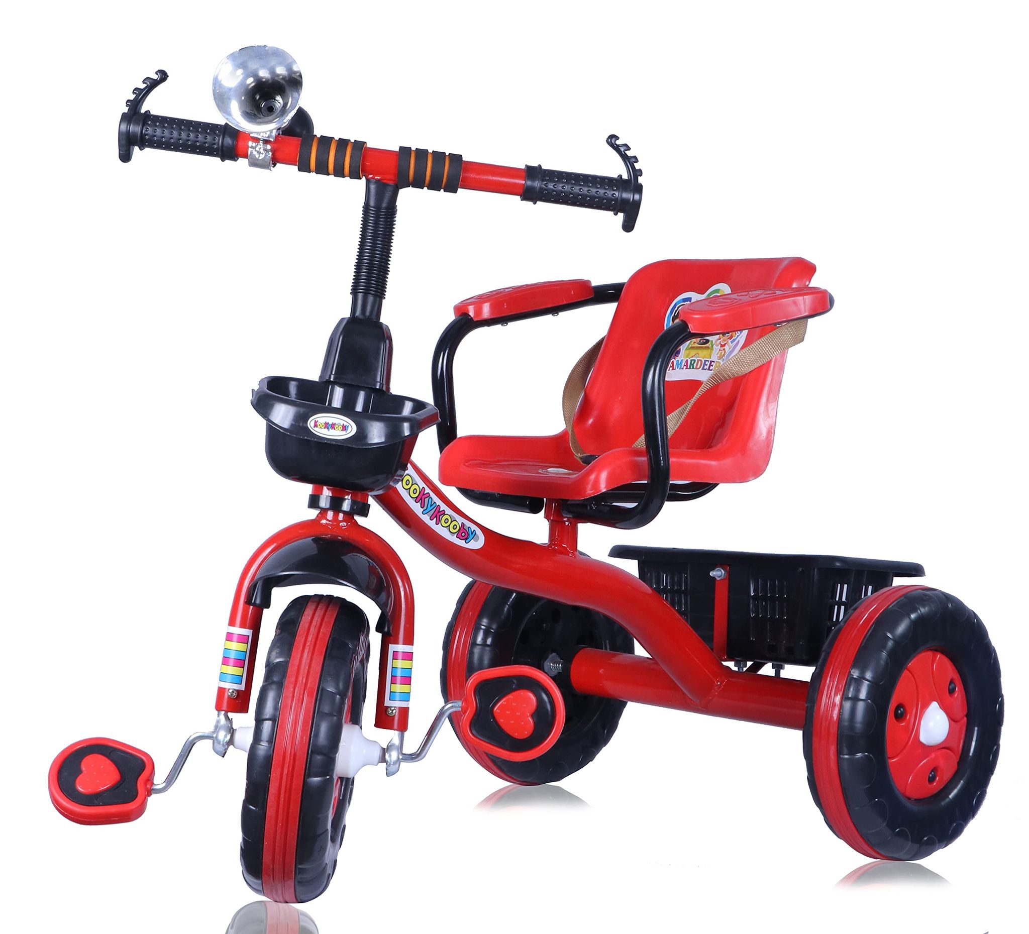 Amardeep And Co Baby Tricycle Brendon 2 5 Years Red With Large Basket Arm Rest And