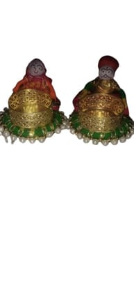 Handmade Rajasthani Puppet Tealight Candle Holder Decorative Recycled Creations for Diwali Home Decor and Gifting.