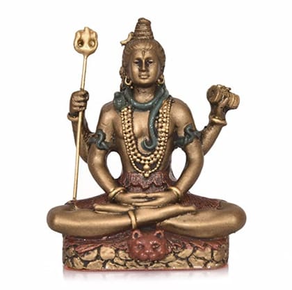 Patwari Arts Bronze Lord 3 Shiv Ji Murti/Statue for Pooja Room Home Temple Decor , Copper Color (Pack-1), 3 Inches Adiyogi (Shiva-1).