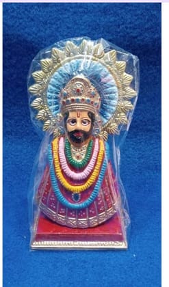 Khatu Shyam ji Idol Statue for Home and Pooja Temple Decoration Showpiece , Khatu Shyam Murti for Home and Car Dashboard, Diwali Gifting (Multicolor , 6.5 Inches)