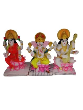 The Lord Laxmi, Ganesha, Saraswati MATA, Murti Combo Set of 3 Crafted Elegancantly, Durability, and Versatility