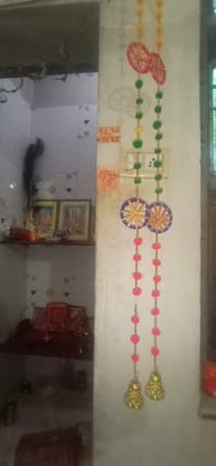 Handcrafted Hanging Pompom Torans for Diwali, Navratri, and Wedding 2 Chakri Wall Hanging Decor.