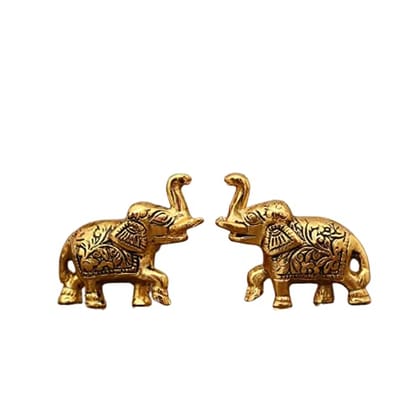 Elephant Trunk Up Showpiece Decorative Items Figurine for Home Decoration Gold Plated Statue HomeTable