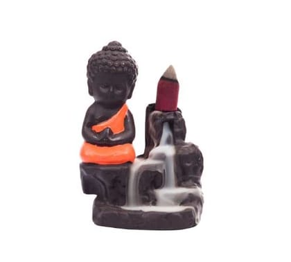 Polyresin Buddha Backflow Smoke Fountain with 10 Scented Backflow Cone for Buddha.