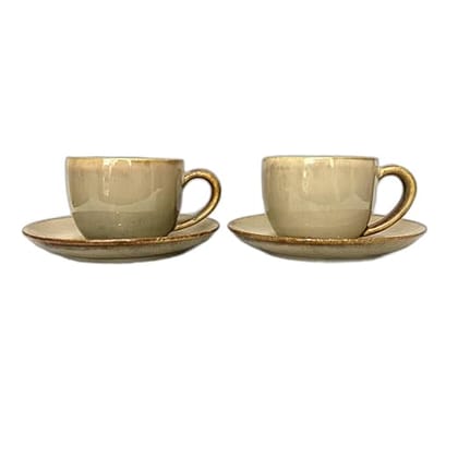 STOREPEDIA Fine Bone China Mugs, Cup and Saucer for Tea, Coffee Chai Tea cup Set, Cup & Saucer Sets for Home, Office, Gift, Hotel Use (2 Cups and 2 Saucer) 150 ml Each, Glossy Finish, Set of 2