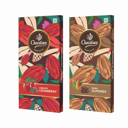 Chocolian Bakers Creamy Cranberry & Dark Chocolate with Almond | Dark Chocolate | 100% Veg | Eggless |