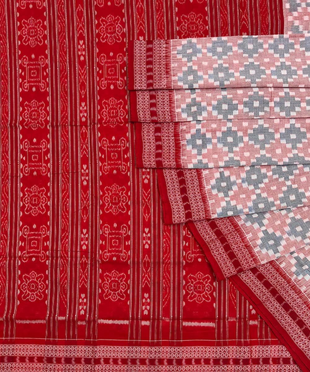 Multicolour Sambalpuri Handwoven Single Ikat Cotton Saree SFCSAR1483