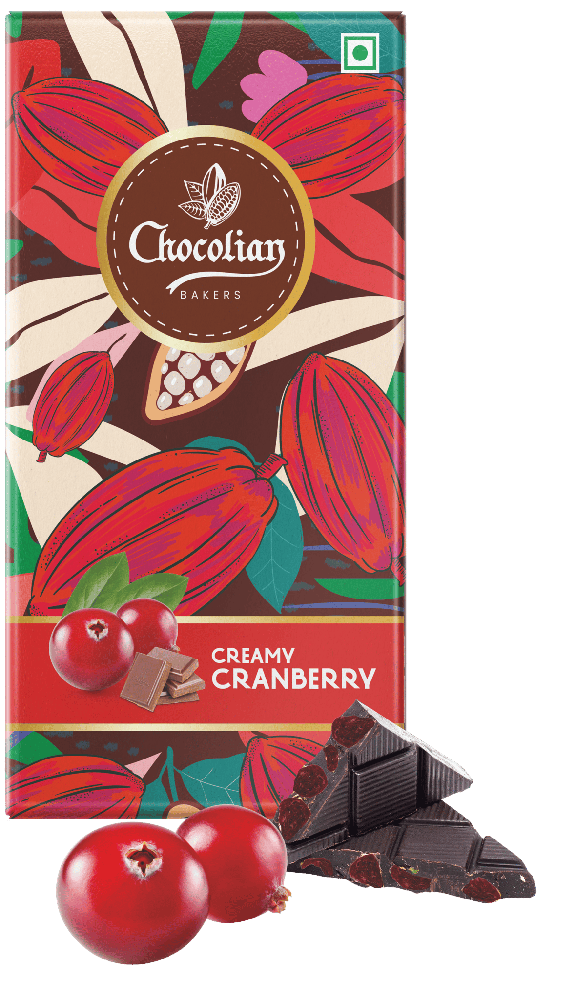 Chocolian Bakers Creamy Cranberry Chocolate Bar |100% Veg | Eggless |