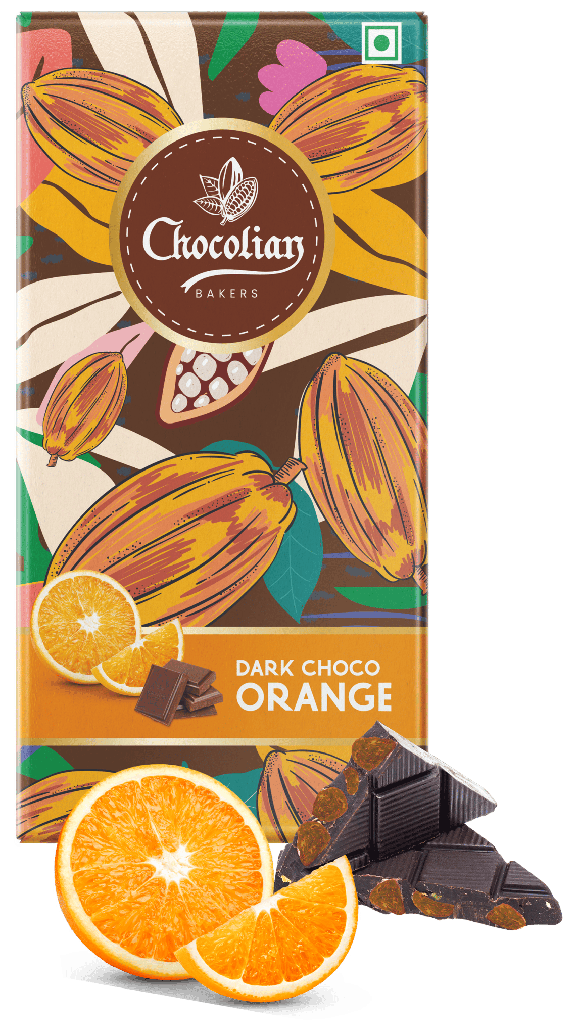 Chocolian Bakers Dark Chocolate with Orange | Dark Chocolate | 100% Veg | Eggless |