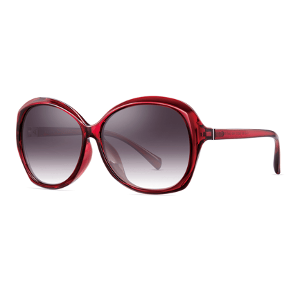 PARIM Polarized & UV Protected Women's Oversized Rectangular Sunglasses, Frame: Wine / Maroon, Lenses: Polarised Gradient Violet