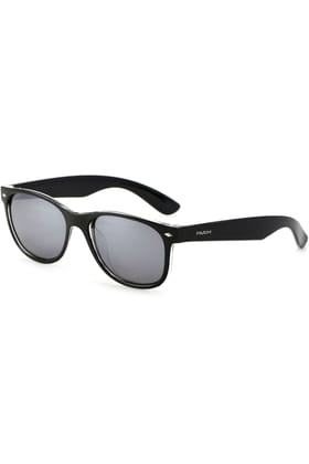 PARIM Polarized Unisex  Wayfarer Sunglasses Black Frame / Silver Lenses | SKU 1290 B1