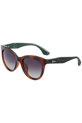 PARIM Polarized Women's Cat-eye::Oval Sunglasses Brown::Green Frame / Grey Lenses | SKU 12015 T1