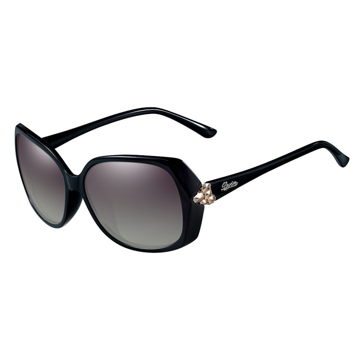 PARIM Polarized Women's Rectangular Sunglasses Black::Golden Frame / Grey Lenses | SKU 1192 B1