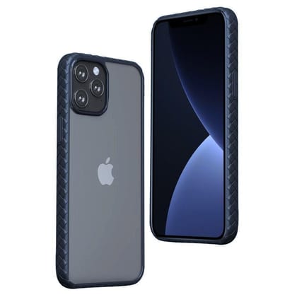 Memumi Light Frog Series Back Cover for Apple iPhone 12 Pro Max PC with Soft Bumper - Blue (6.7")