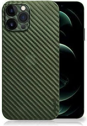 Memumi Slim Series Ultra Thin 0.3mm Back Cover for Apple 12 Pro Max Carbon Fiber - Green (6.7")