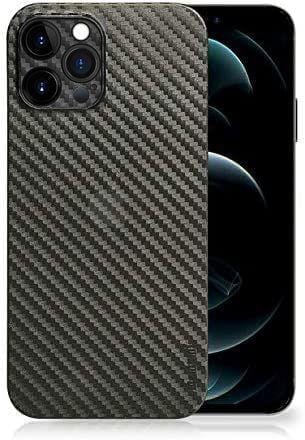 Memumi Slim Series Ultra Thin 0.3mm Back Cover for Apple 12 Pro Max Carbon Fiber - Black (6.7")