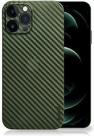 Memumi Slim Series Ultra Thin 0.3mm Back Cover for Apple iPhone 12 Pro Carbon Fiber - Green (6.1")