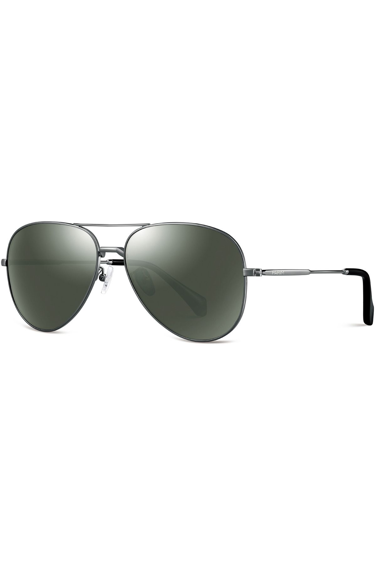 PARIM Polarized Men's Aviator Sunglasses Grey Frame / Grey Lenses | SKU 11020 G1