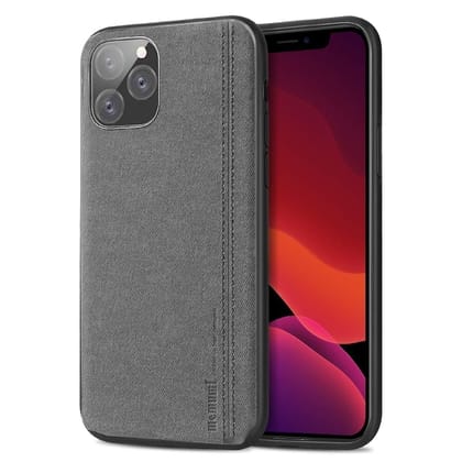 Memumi Wise Series Leather Back Cover for Apple iPhone 11 Pro Silicone Gel, Shockproof-Grey (5.8")