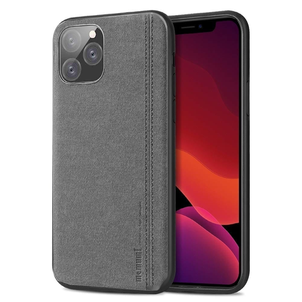 Memumi Wise Series Leather Back Cover for Apple iPhone 11 Pro Max Shockproof - Grey (6.5")