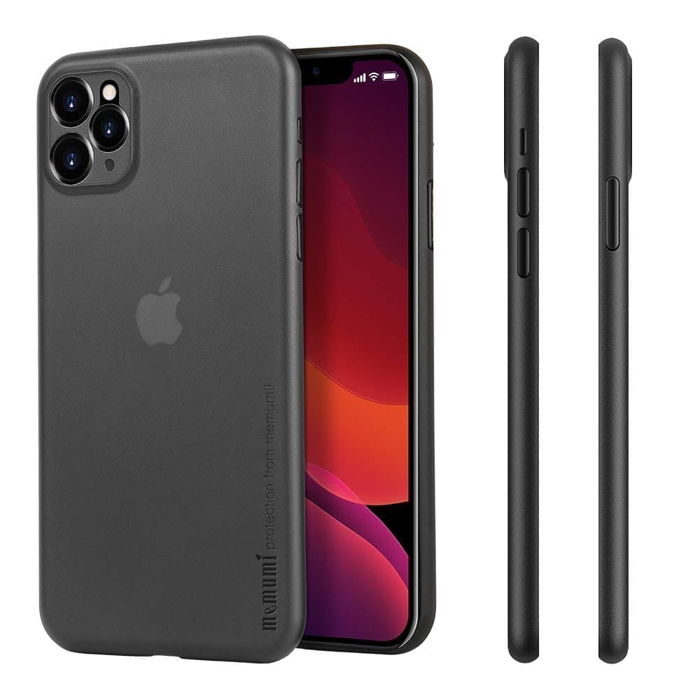 Memumi Slim Series Ultra Thin Back Cover for Apple iPhone 11 Pro 0.3 mm Thin - Trans-Black (5.8")