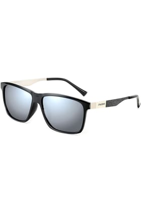 PARIM Polarized Unisex  Rectangular::Wayfarer Sunglasses Black Frame / Grey Lenses | SKU 1023 B1