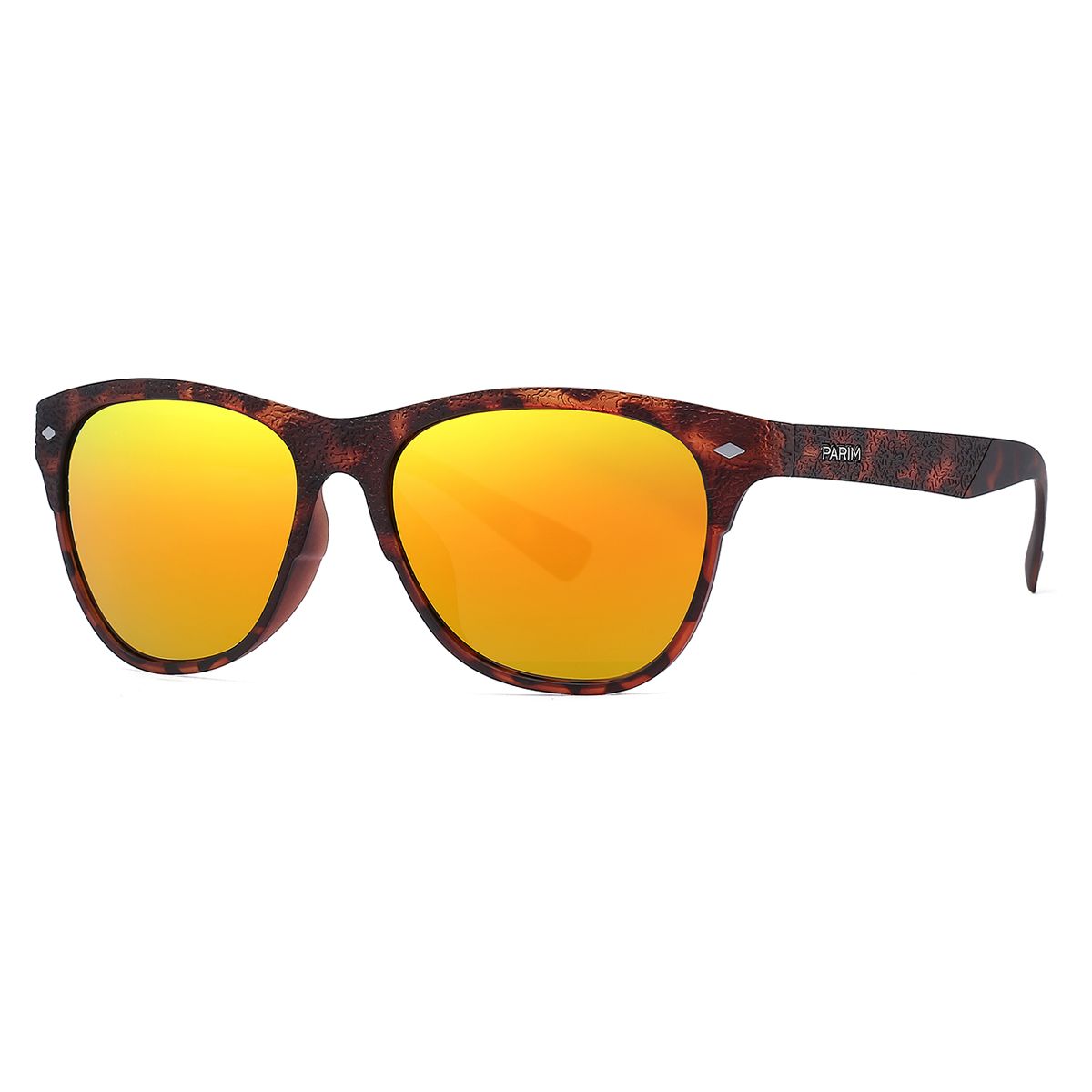 PARIM Polarized Unisex  Wayfarer Sunglasses Brown Frame / Orange Lenses | SKU 1021 T1