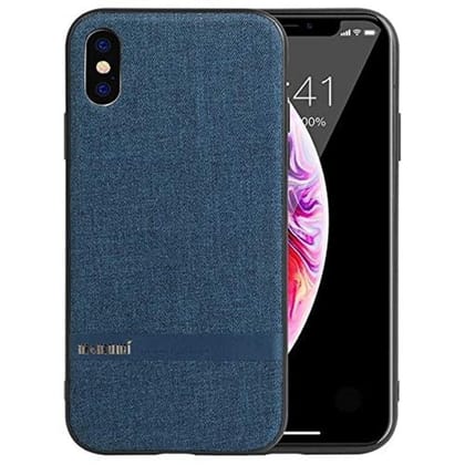 Memumi Official Series Hard Canvas Back Cover for Apple iPhone Xs Max Shockproof - Blue (6.5")