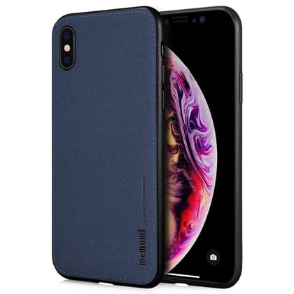 Memumi Fans Series Hard Canvas Back Cover Case for Apple iPhone Xs,  Shockproof - Blue (5.8")