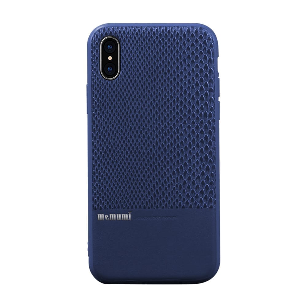 Memumi Heroic Series Back Leather Cover for Apple iPhone X/10 PremiumTPU + PC + PU - Blue (5.8")