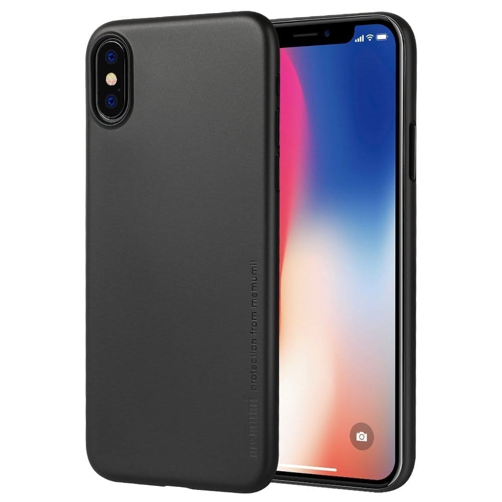 Memumi Slim Series Ultra Thin Back Cover for Apple iPhone X / 10, 0.3 mm Thin - Black (5.8")