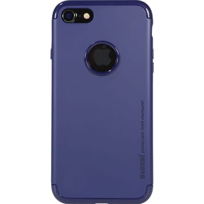 Memumi Wise Series Hybrid Logo Cut Hard Back Cover for Apple iPhone 8 Shockproof - Blue (4.7")