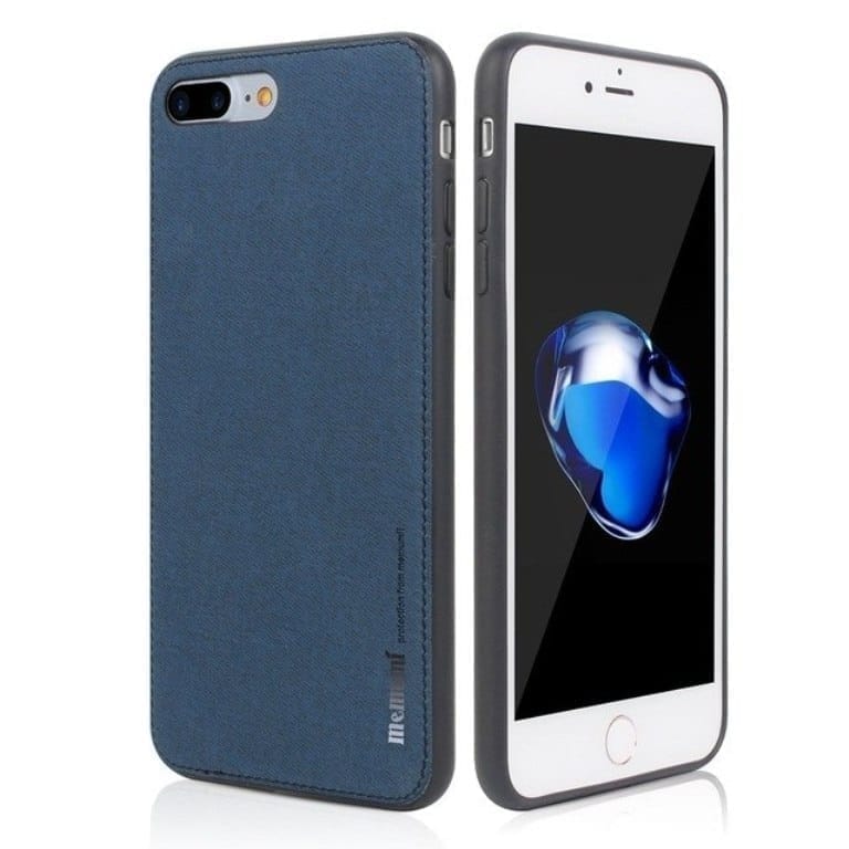 Memumi Magnific Series Canvas Back Cover for Apple iPhone 7 Plus/8 Plus,  Shockproof - Blue (5.5")