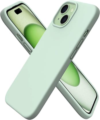 Memumi Shockproof Liquid Silicone Back Cover for Apple iPhone 15 (6.1") - Green