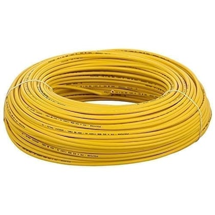 Polycab 56/.3Mm 4 Sqmm 1 Cre Yellow Copper Flexible Insulated Frls Cable (Coil of 200 Metres )