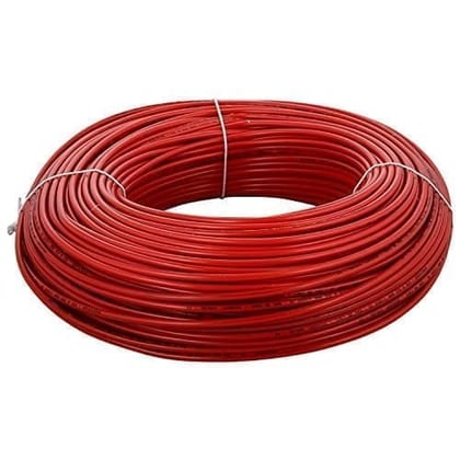 Finolex House Wire 4 Sqmm, 1 Core FRLS PVC Insulated Flexible Cable Red - 180 Mtr Coil (Coil of 180 Metres)