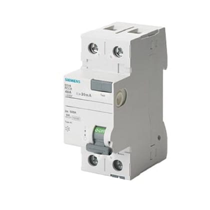 Siemens 5SV46160RC - 63A 300mA 2P 2MW TYPE AC RESIDUAL CURRENT CIRCUIT BREAKER