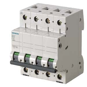 Siemens 5SL64637RC 63 A Four Pole MCB