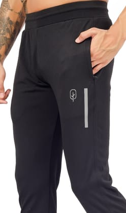 BlueFicus Men's Heavy Lycra Regular Fit Double Pocket Track Pant (Black)