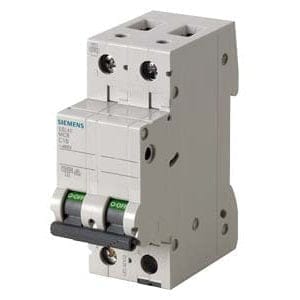 Siemens 5SL42207RC - 20 AMP TWO POLE 10kATYPE C MINIATURE CKT. BREAKER