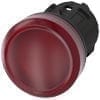 Siemens 3SU10016AA200AA0 - NDICATOR LIGHT- 22MM- ROUND- PLASTIC- RED- SMOOTH LEN