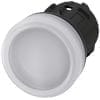 Siemens 3SU10016AA600AA0 Indicator lights- 22 mm- round- plastic- white- lens- smooth