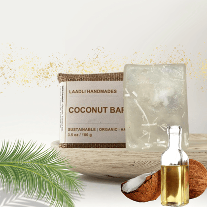 Coconut Bar | 100% Handmade Organic Natural Soap | 100 gm | Coconut | Excellent moisturiser, Remove dark spots