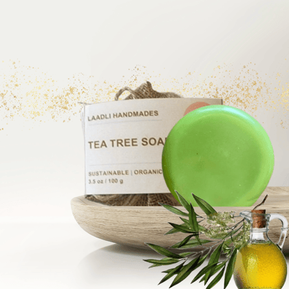 Tea Tree soap | 100% Handmade Organic Natural Soap | 85 gm | Tea tree | Enrich with Vitamin -E, Aid pimples, Removes unpleasant body oder, Prevent infections