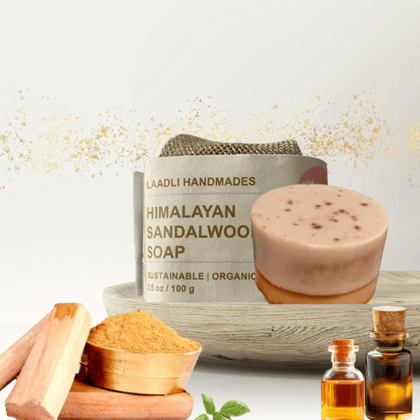 Himalayan Sandalwood  soap | 100% Handmade Organic Natural Soap | 90 gm | Sandalwood | Complexion enhancer, Reduce fine wrinkles, Even out skin tone