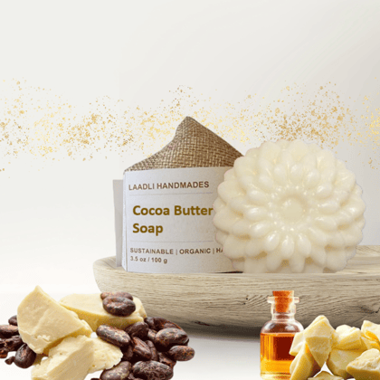 Cocoa butter Soap | 100% Handmade Organic Natural Soap | 90 gm | Escape perfume | Improve skin elasticity, Excellent moisturizer, Prevent dryness