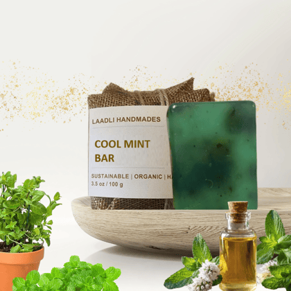 Cool mint soap | 100% Handmade Organic Natural Soap | 100 gm | Mint | Cooling sensation, Fights infection