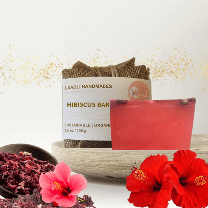 Hibiscus Soap | 100% Handmade Organic Natural Soap | 100 gm | Hibiscus | Anti aging, Anti inflammatory, Moisterizing