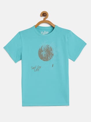 Boys Organic Cotton Printed Round Neck T-shirt